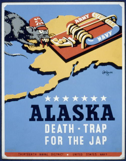 US propaganda poster depicting Japanese stereotypes