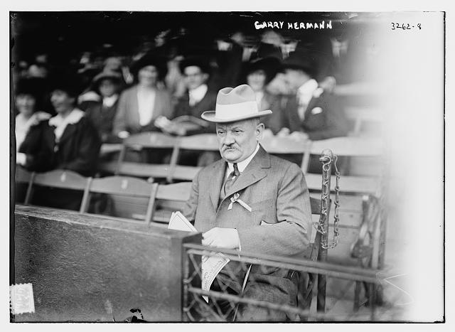 August “Garry” Herrmann sits in the stands at at Philadelphia’s Shibe Park in 1914. Photo: Library of Congress