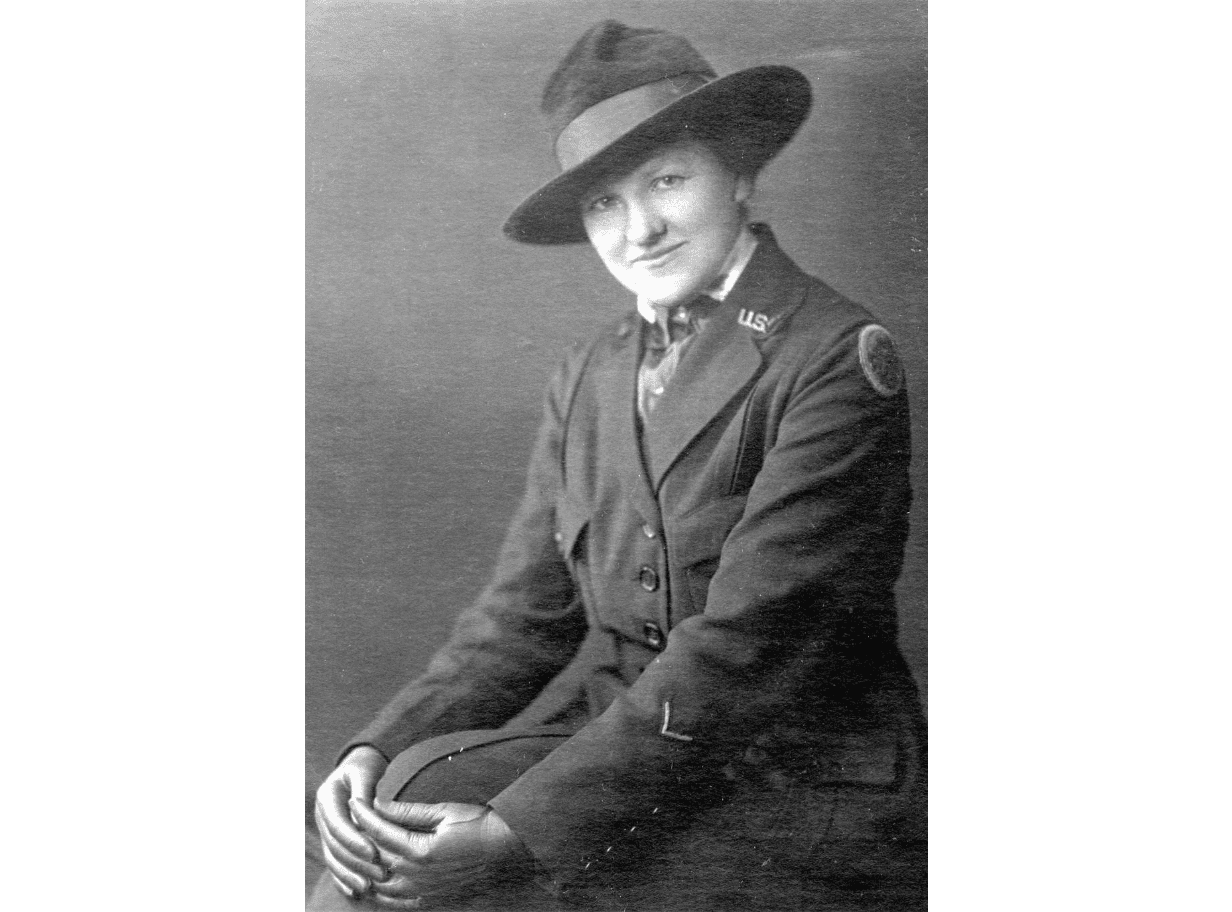 Lois Ruth Campbell in United States Army Nurse's Corps uniform, ca. 1918