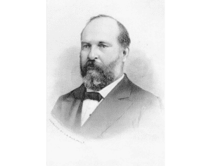Reproduction of an engraved portrait of President James A. Garfield
