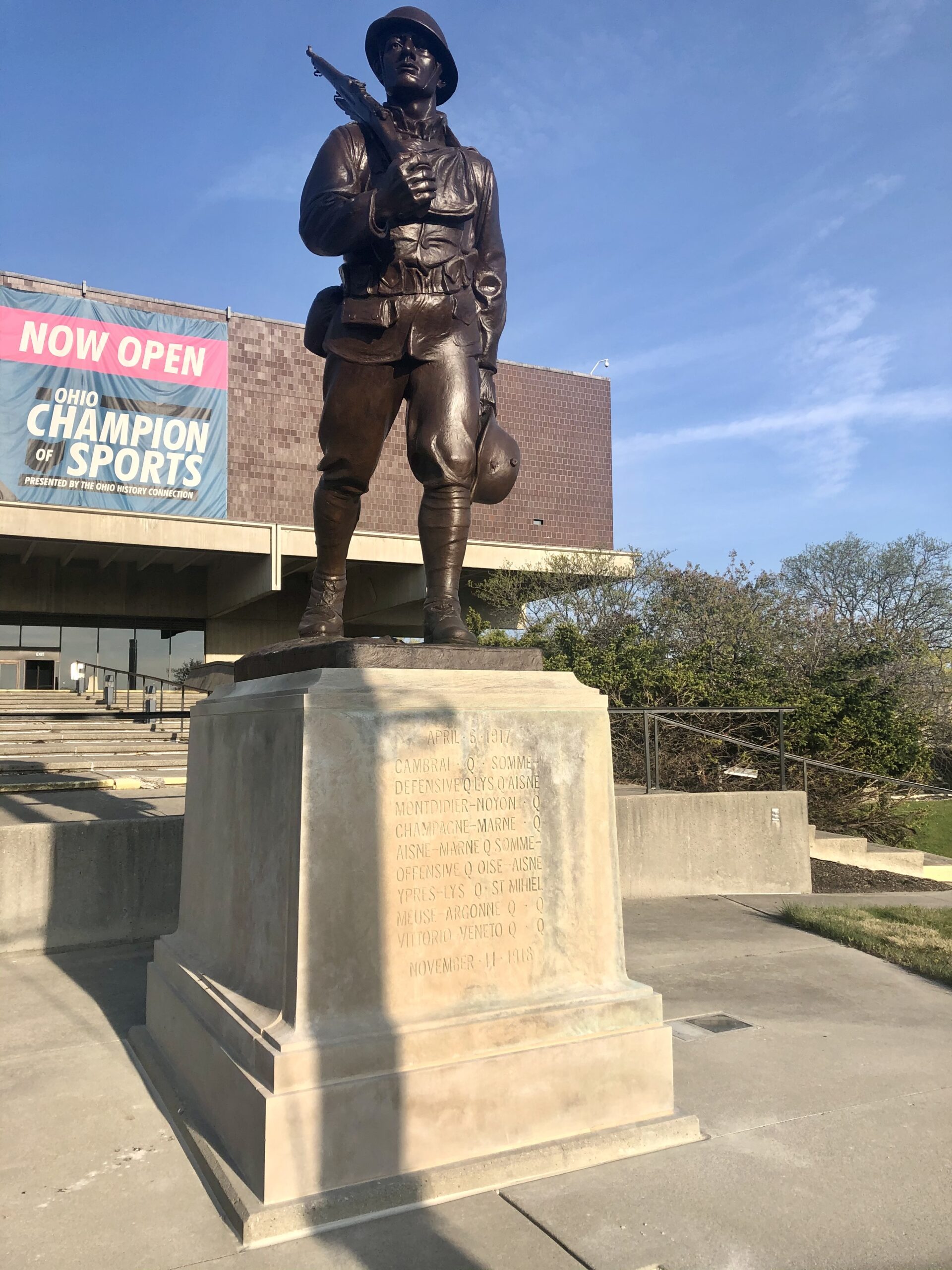 Sculpted by Bruce Wilder Saville, Victorious Soldier portrays a WWI infantryman, often referred to as a “Doughboy,” proudly returning from battle