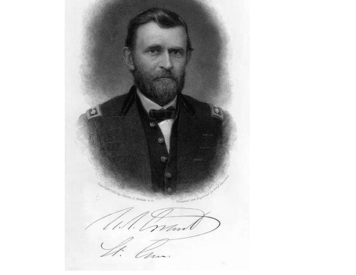 Illustrated portrait of Ulysses S. Grant