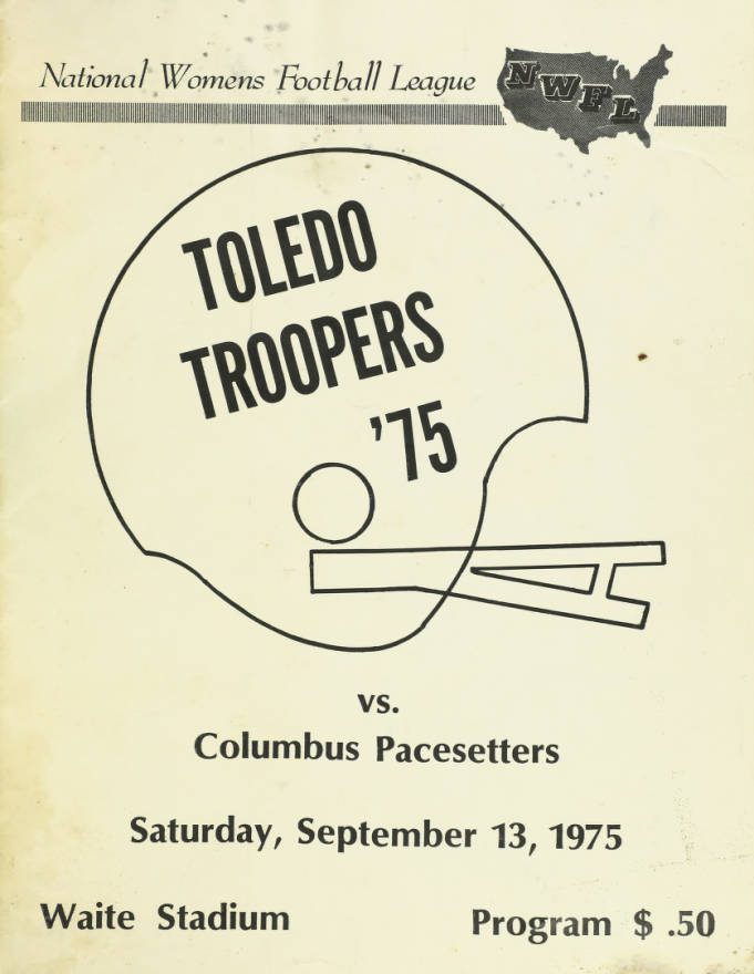 Game program for a match between the Toledo Troopers and Columbus Pacesetters from September 13, 1975.