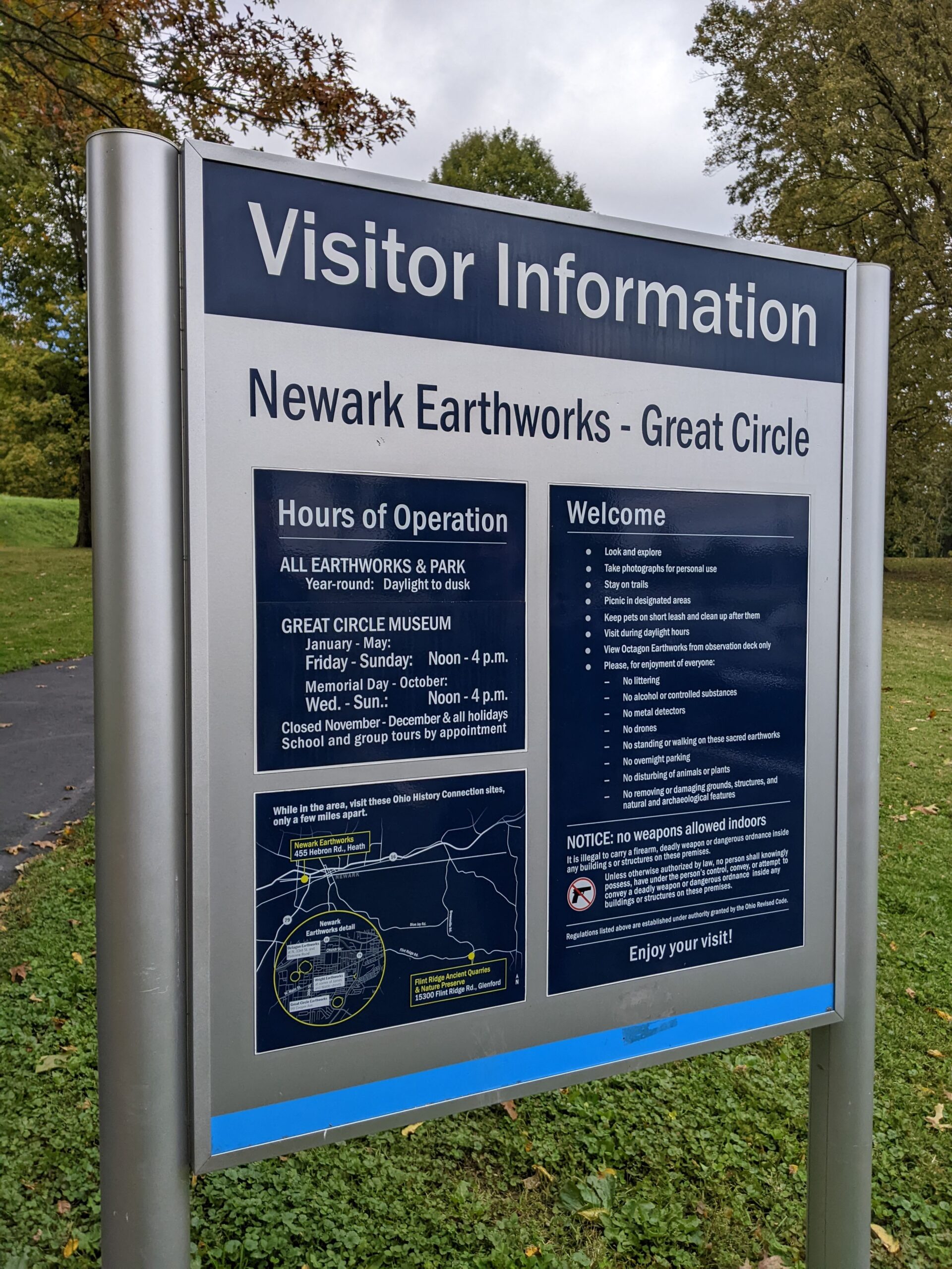 Newark Earthworks Site Information Sign
