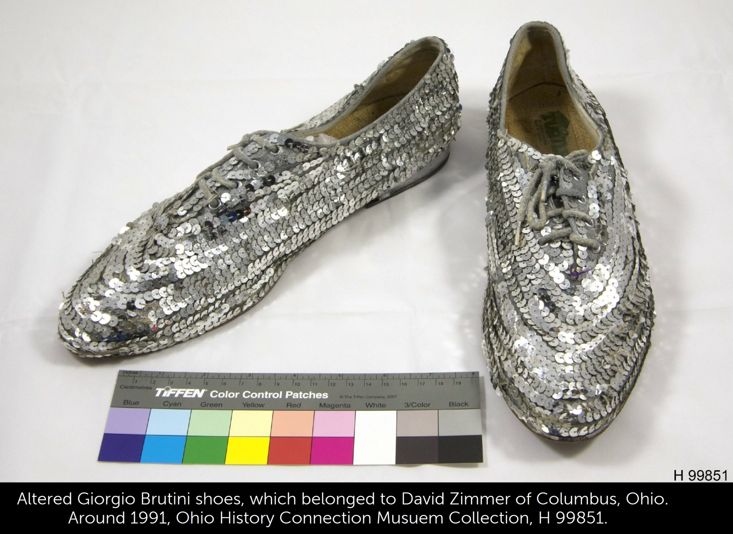 A photo of altered Giorgio Brutini shoes that belonged to David Zimmer