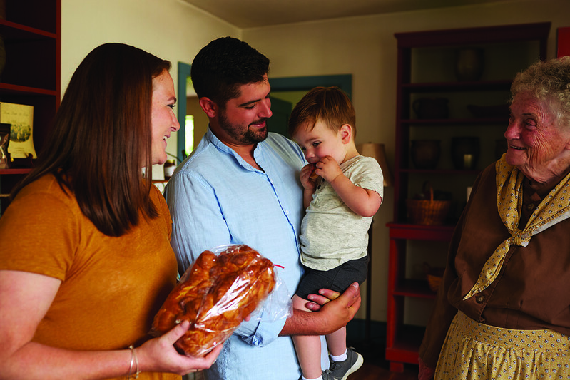 Image of a family at a bakery in Zoar Village