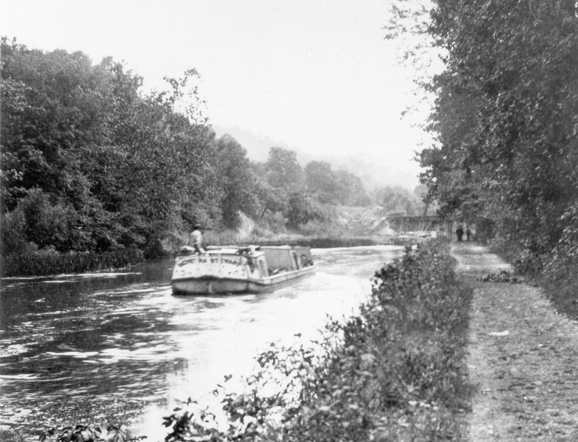 A black-and-white photo dated 1889 of the Ohio and Erie Canal, west of Zoar, Tuscarawas County, Ohio. Courtesy of the Ohio History Connection.