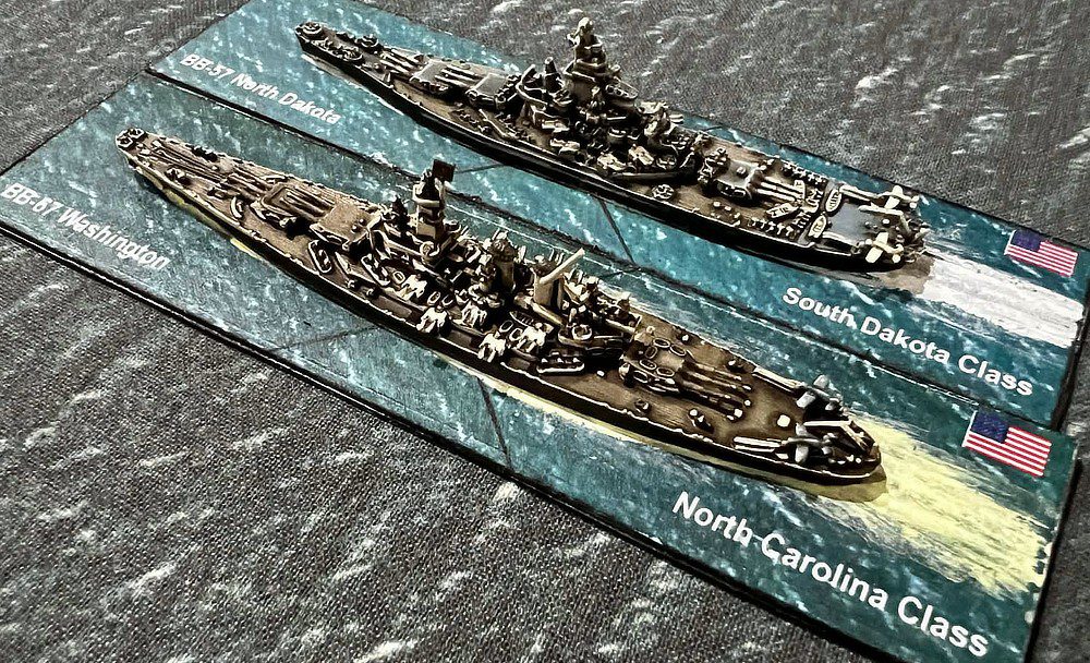 Image of miniature ships used in the Iron Bottom Night game.