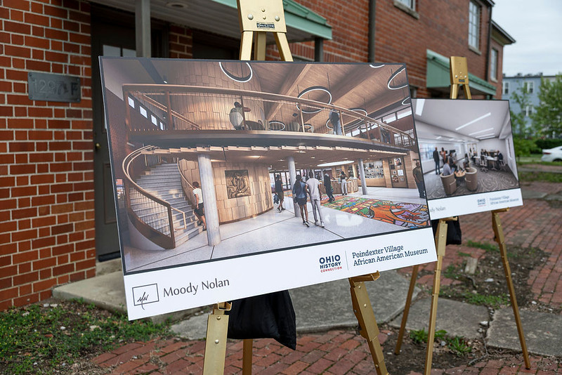 Interior rendering of Poindexter Village African American Museum on display during the groundbreaking.