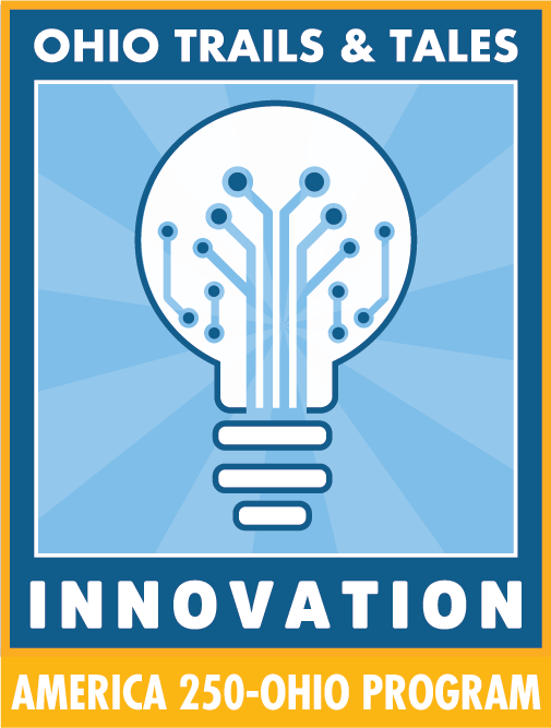 Icon featuring a graphic of a lightbulb and text that reads: "Ohio Trails & Tales / Innovation / America 250-Ohio Program."