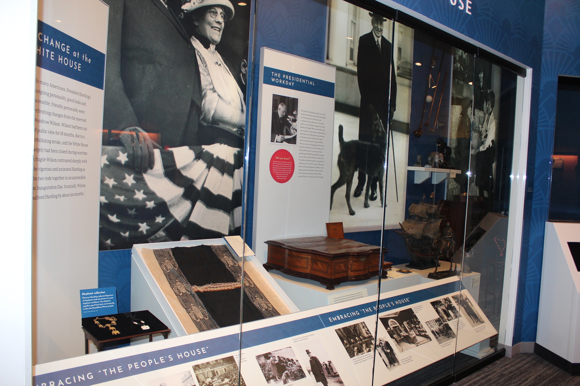 Harding Presidential Sites White House Exhibit in the Presidential Library.