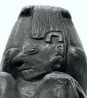Detail of the detached human head in the lap of the shaman. (Courtesy of the estate of Edmund Carpenter)