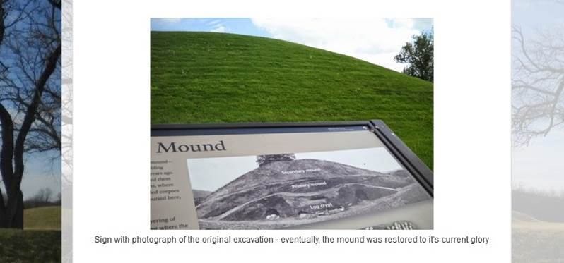 Image of Seip Mound from Sara's blog post with a caption referring to its "current glory."