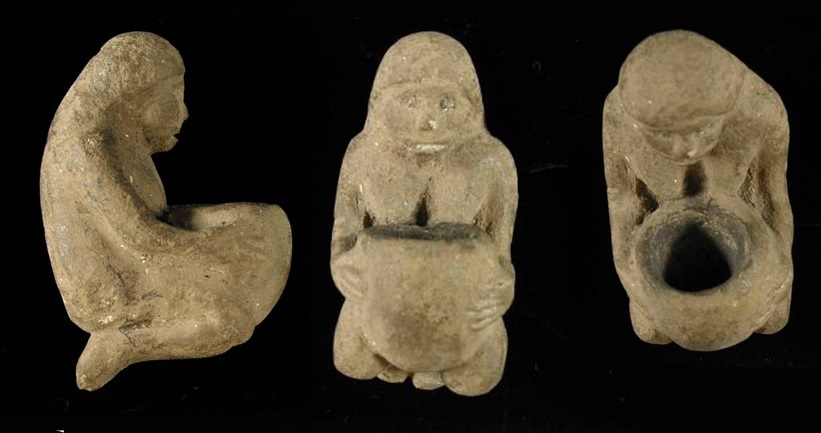 Female effigy pipe (A4721/001). Approximately 3 1/2 inches tall.