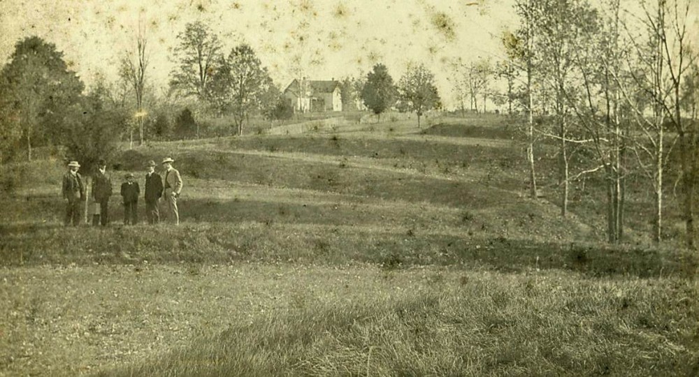 Serpent Mound in the late 19th century. David Gardner, photographer